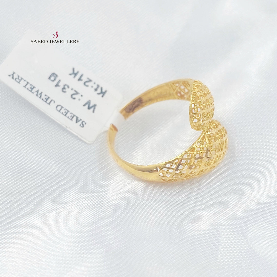 21K خاتم نقش-مجوهرات الشيخ سعيد-Saeed Jewelry 