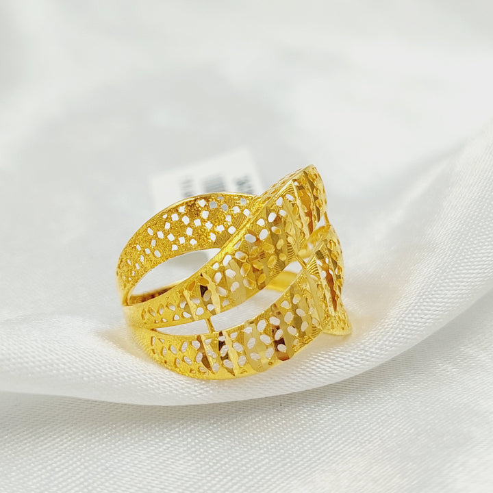 21K خاتم امواج نقش-مجوهرات الشيخ سعيد-Saeed Jewelry 