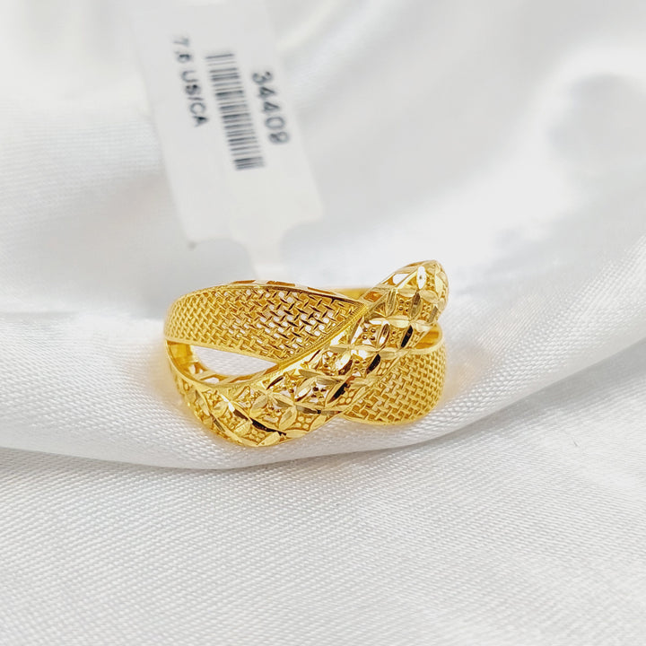 21K خاتم اكس نقش-مجوهرات الشيخ سعيد-Saeed Jewelry 