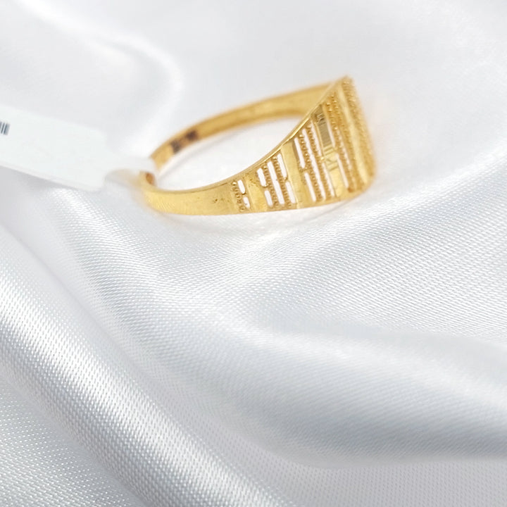 21K خاتم نقش مبسط-مجوهرات الشيخ سعيد-Saeed Jewelry 