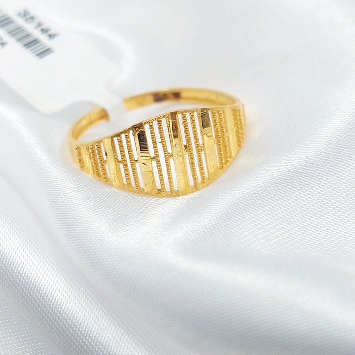 21K خاتم نقش مبسط-مجوهرات الشيخ سعيد-Saeed Jewelry 