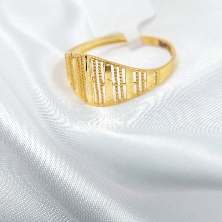 21K خاتم نقش مبسط-مجوهرات الشيخ سعيد-Saeed Jewelry 