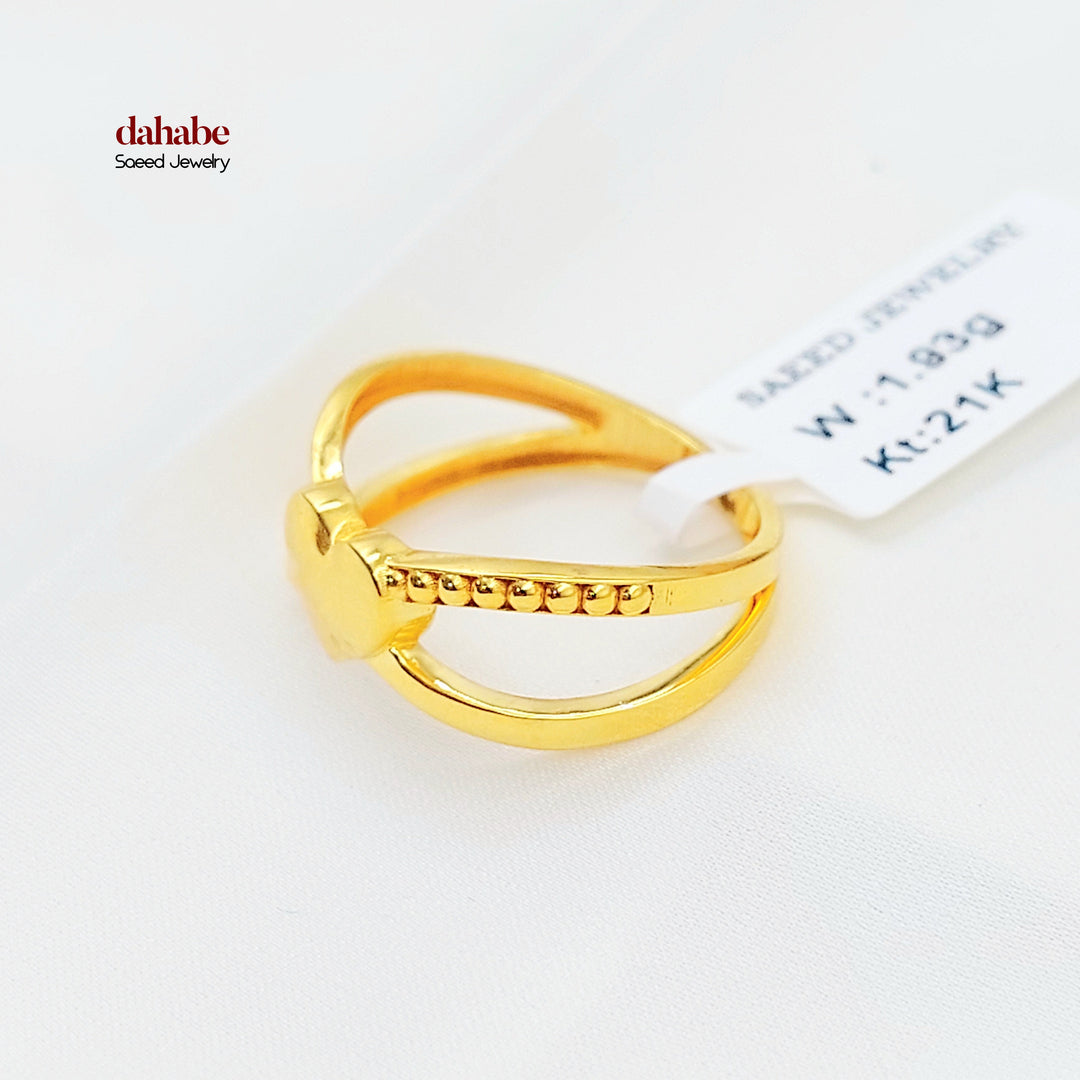 21K خاتم قلب-مجوهرات الشيخ سعيد-Saeed Jewelry 