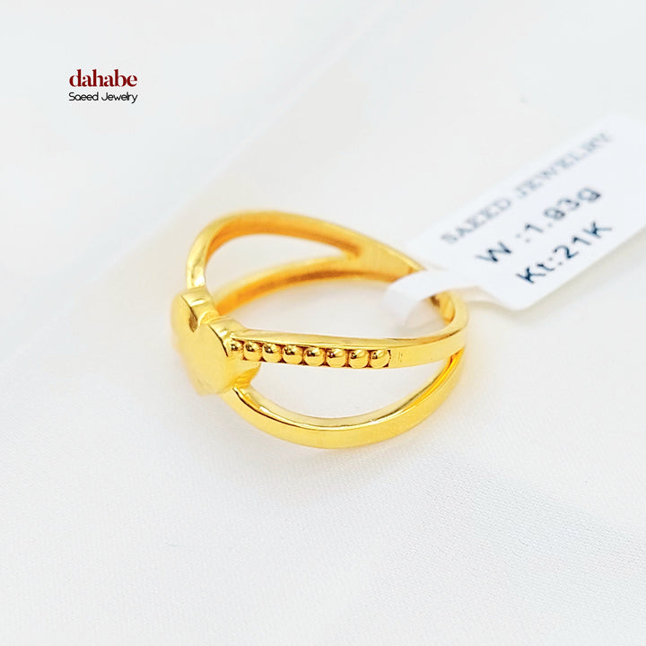 21K خاتم قلب-مجوهرات الشيخ سعيد-Saeed Jewelry 