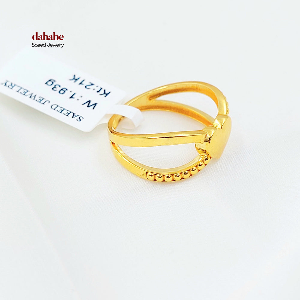 21K خاتم قلب-مجوهرات الشيخ سعيد-Saeed Jewelry 