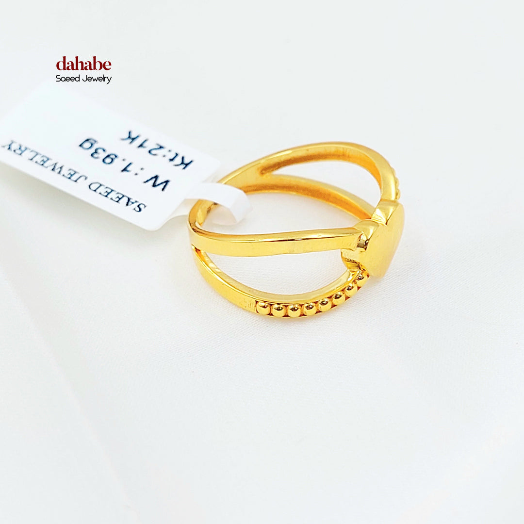 21K خاتم قلب-مجوهرات الشيخ سعيد-Saeed Jewelry 