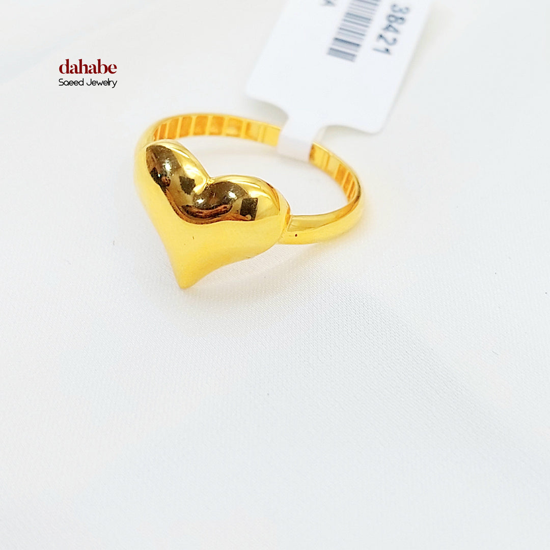 21K خاتم قلب-مجوهرات الشيخ سعيد-Saeed Jewelry 