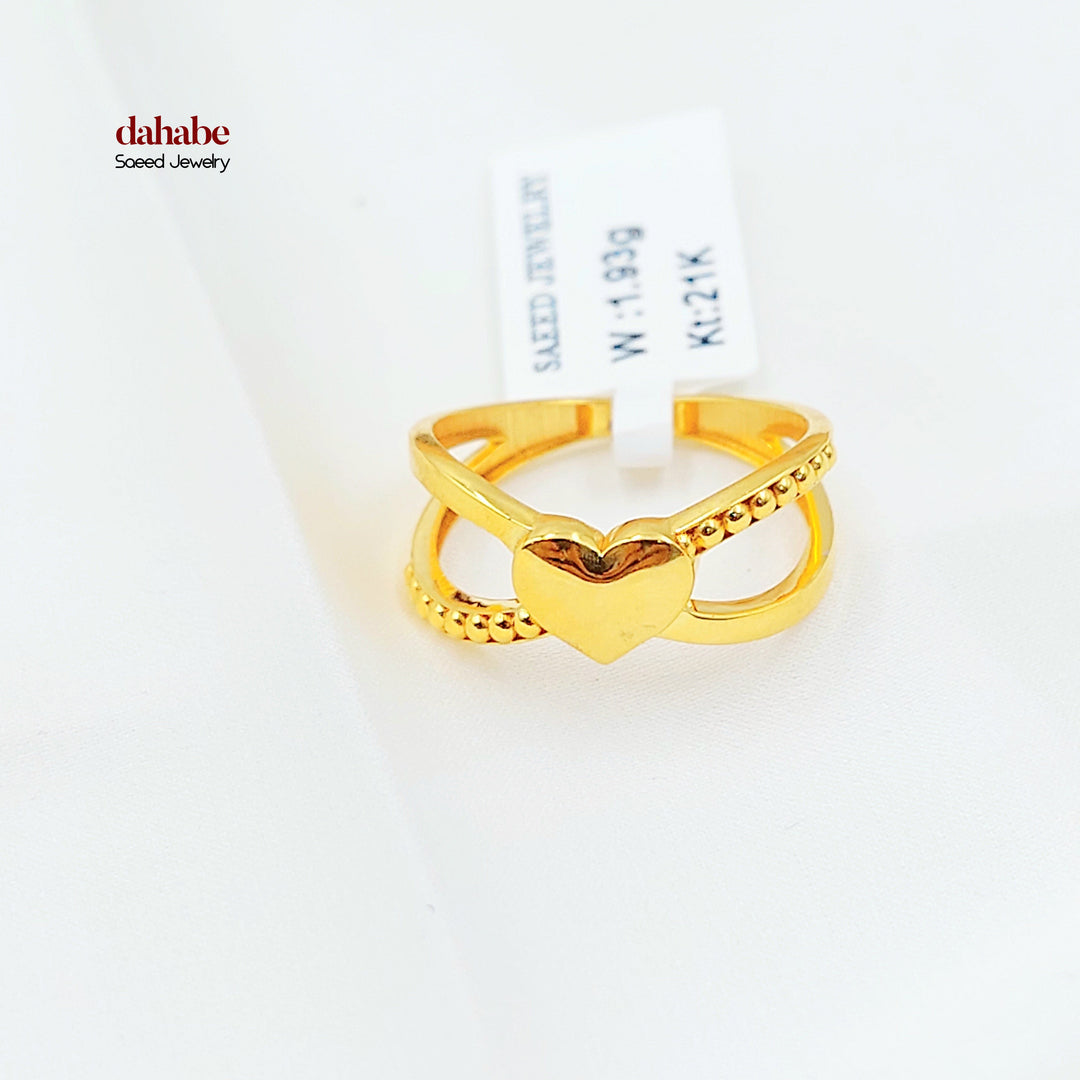 21K خاتم قلب-مجوهرات الشيخ سعيد-Saeed Jewelry 