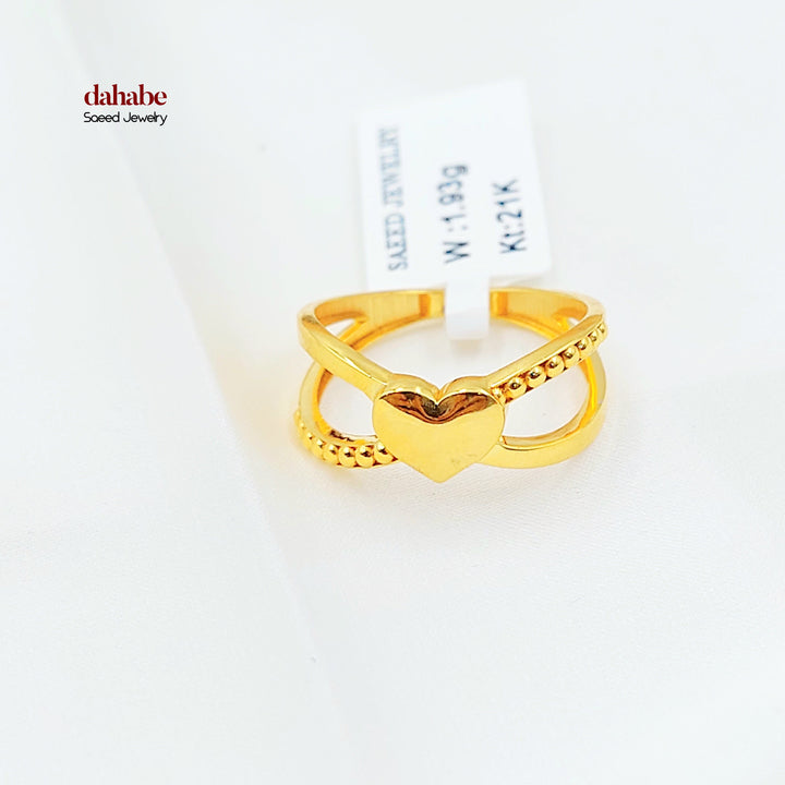 21K خاتم قلب-مجوهرات الشيخ سعيد-Saeed Jewelry 