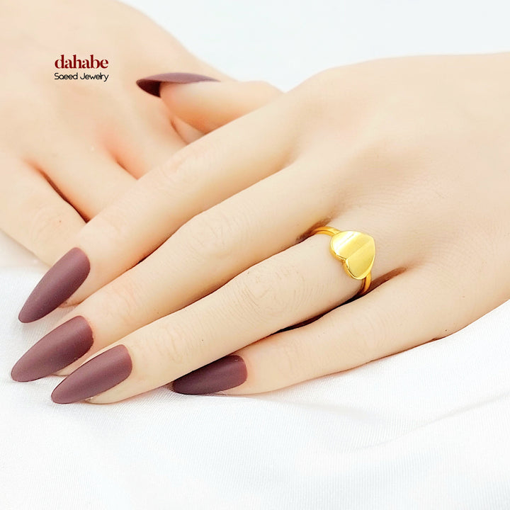 21K خاتم قلب-مجوهرات الشيخ سعيد-Saeed Jewelry 