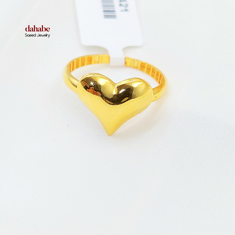 21K خاتم قلب-مجوهرات الشيخ سعيد-Saeed Jewelry 