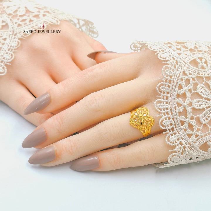 21K خاتم قلب-مجوهرات الشيخ سعيد-Saeed Jewelry 