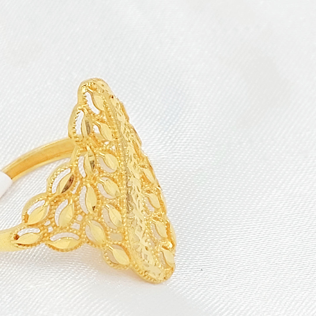 21K خاتم ورق الشجر-مجوهرات الشيخ سعيد-Saeed Jewelry 