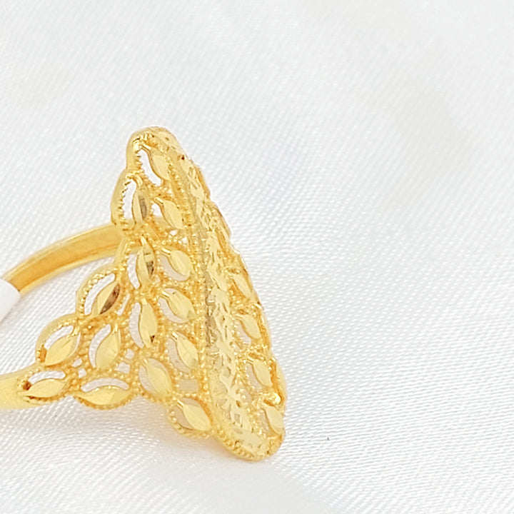 21K خاتم ورق الشجر-مجوهرات الشيخ سعيد-Saeed Jewelry 