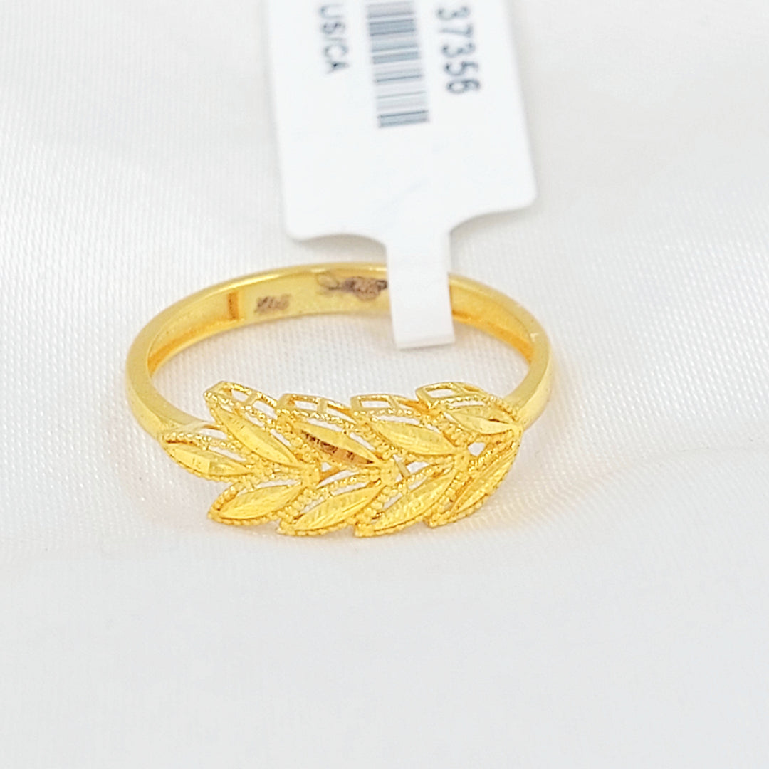 21K خاتم ورق الشجر-مجوهرات الشيخ سعيد-Saeed Jewelry 