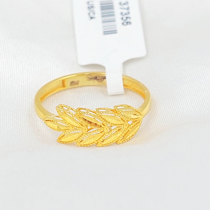 21K خاتم ورق الشجر-مجوهرات الشيخ سعيد-Saeed Jewelry 