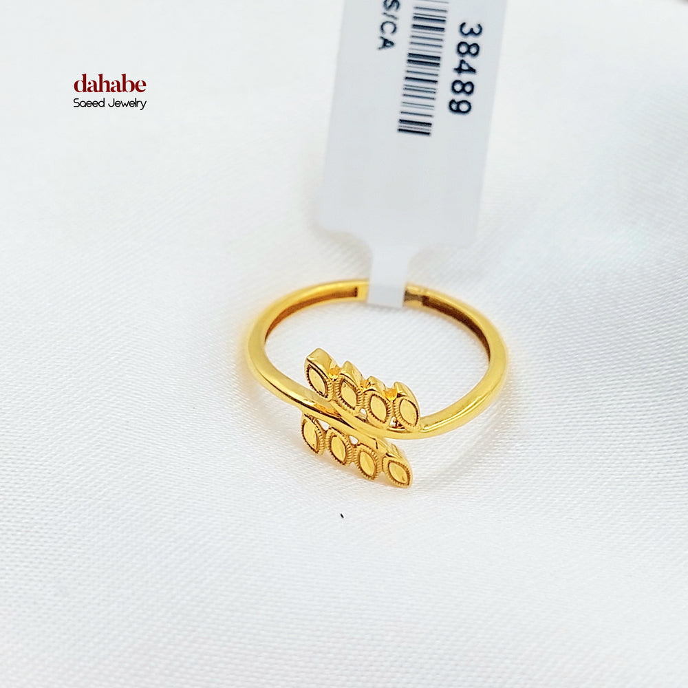 21K خاتم ورق الشجر-مجوهرات الشيخ سعيد-Saeed Jewelry 