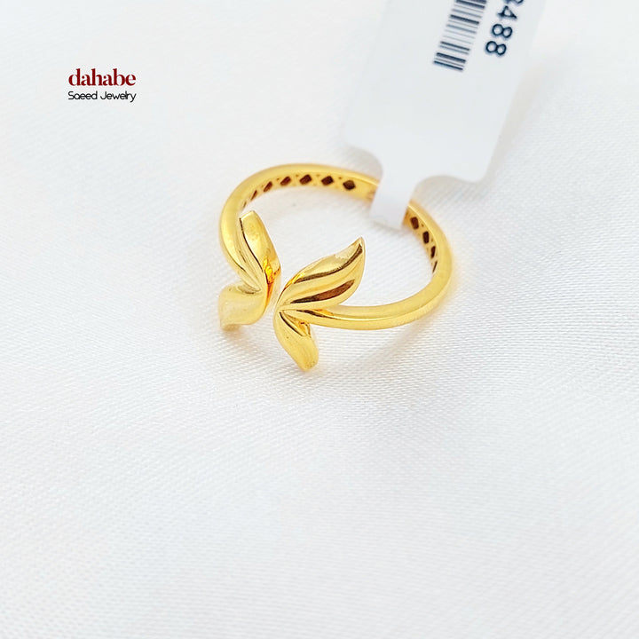 21K خاتم ورق الشجر-مجوهرات الشيخ سعيد-Saeed Jewelry 