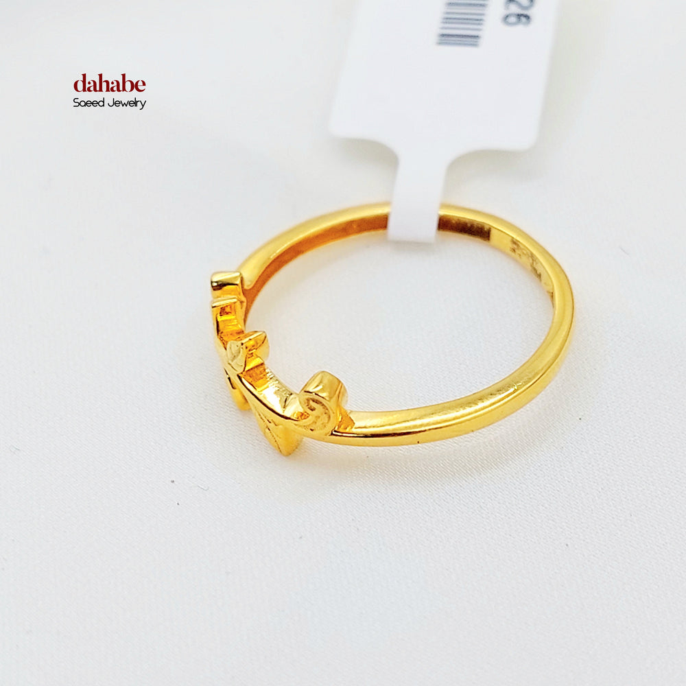 21K خاتم ورق الشجر-مجوهرات الشيخ سعيد-Saeed Jewelry 