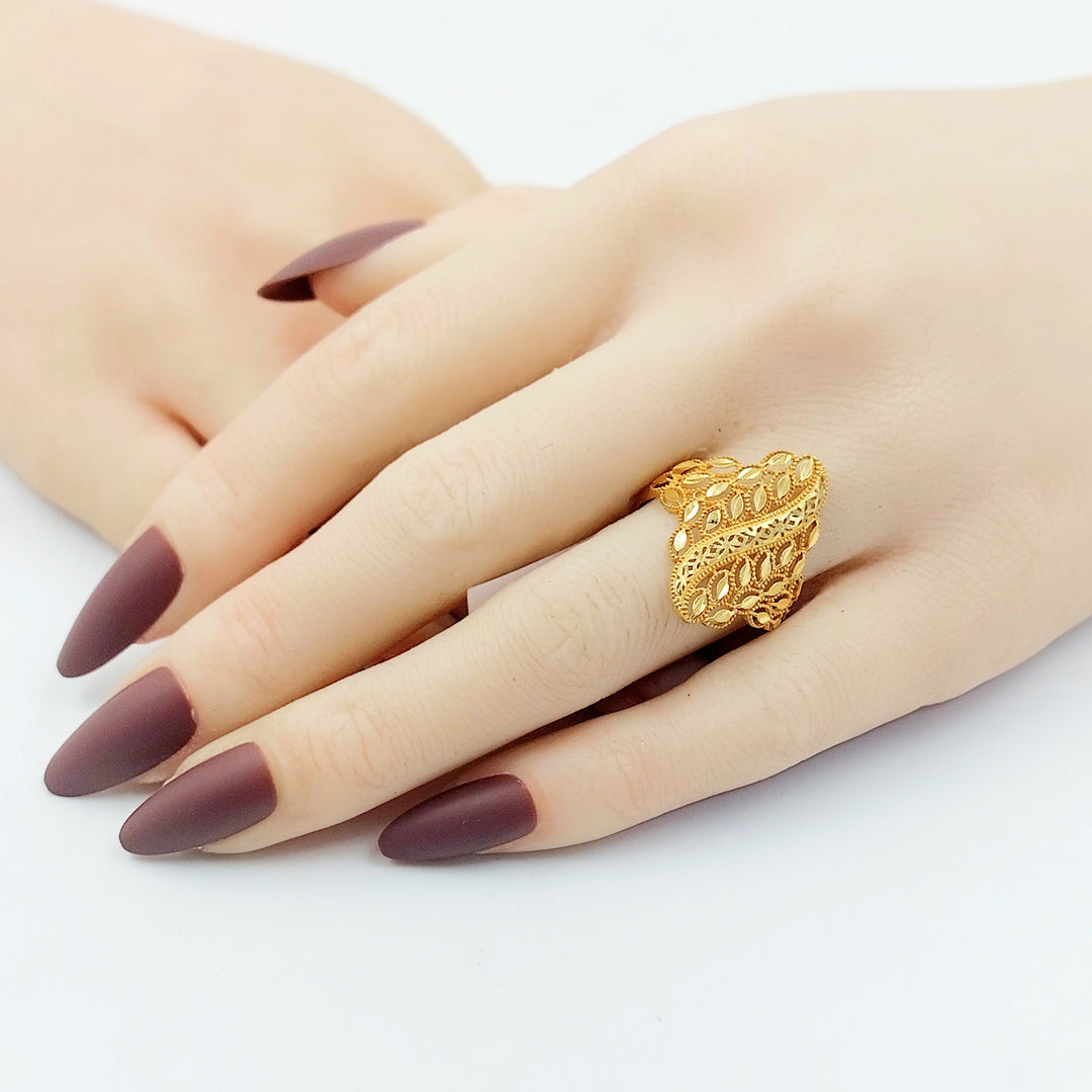 21K خاتم ورق الشجر-مجوهرات الشيخ سعيد-Saeed Jewelry 