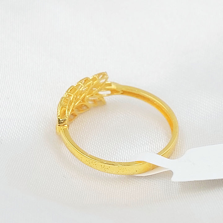 21K خاتم ورق الشجر-مجوهرات الشيخ سعيد-Saeed Jewelry 