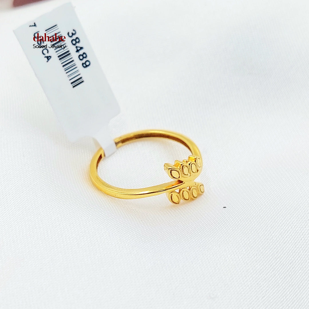 21K خاتم ورق الشجر-مجوهرات الشيخ سعيد-Saeed Jewelry 