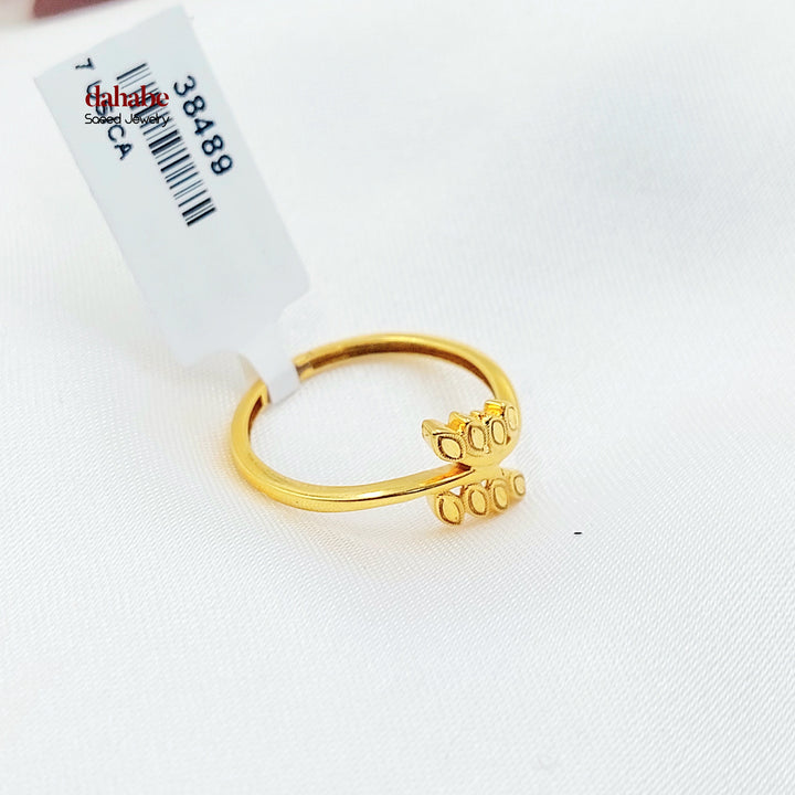 21K خاتم ورق الشجر-مجوهرات الشيخ سعيد-Saeed Jewelry 