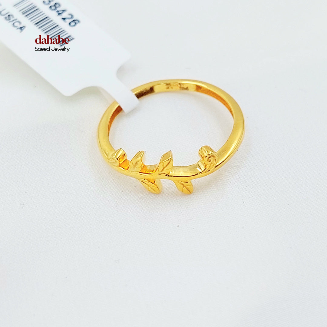 21K خاتم ورق الشجر-مجوهرات الشيخ سعيد-Saeed Jewelry 