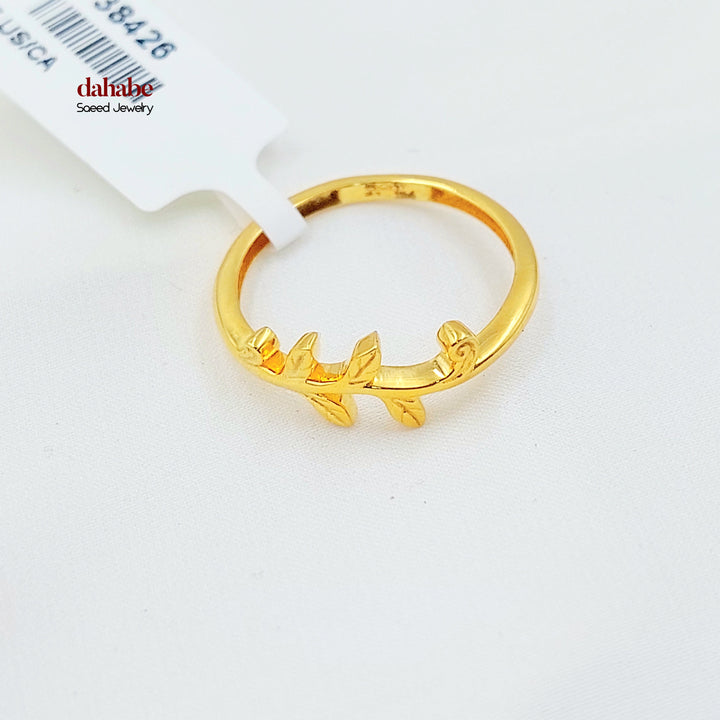 21K خاتم ورق الشجر-مجوهرات الشيخ سعيد-Saeed Jewelry 