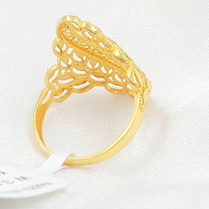 21K خاتم ورق الشجر-مجوهرات الشيخ سعيد-Saeed Jewelry 