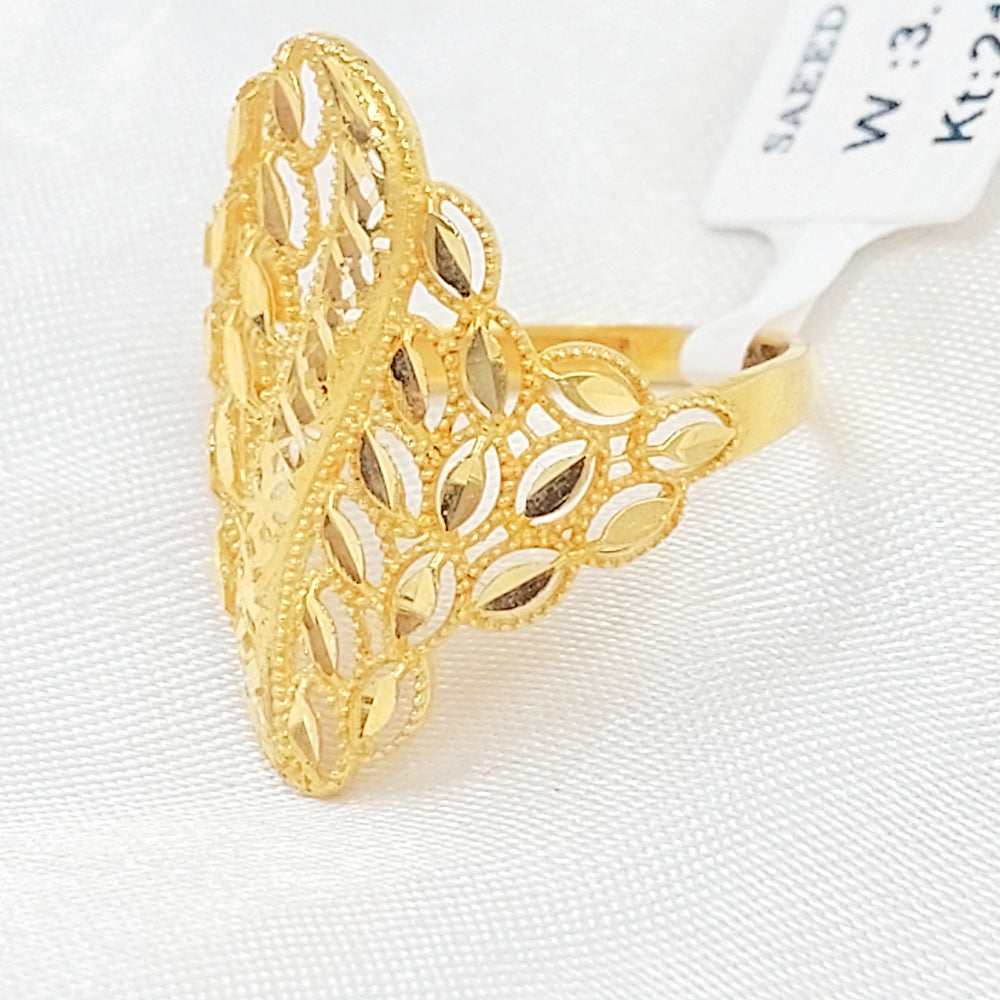 21K خاتم ورق الشجر-مجوهرات الشيخ سعيد-Saeed Jewelry 