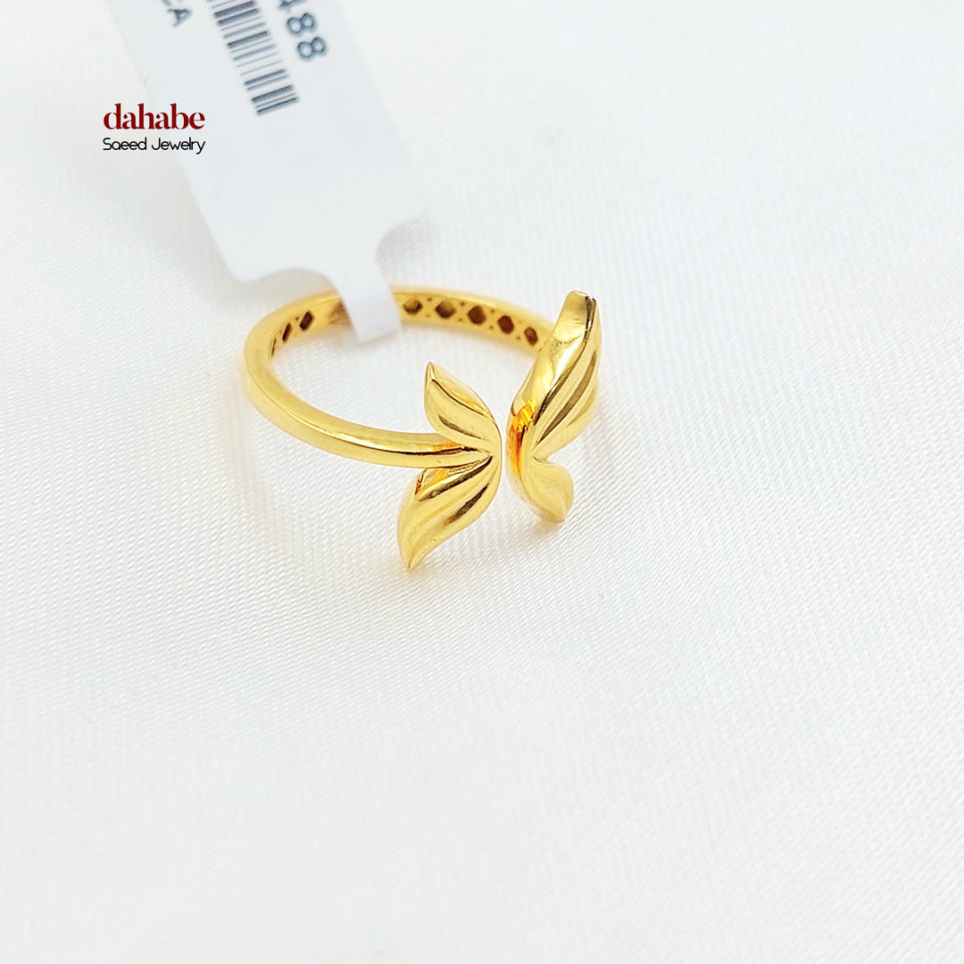 21K خاتم ورق الشجر-مجوهرات الشيخ سعيد-Saeed Jewelry 