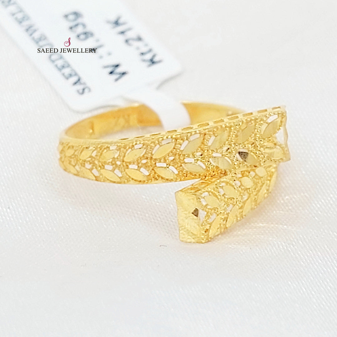 21K خاتم ورق الشجر-مجوهرات الشيخ سعيد-Saeed Jewelry 
