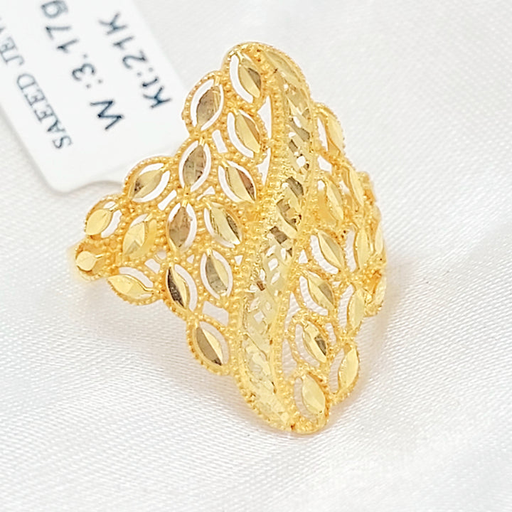 21K خاتم ورق الشجر-مجوهرات الشيخ سعيد-Saeed Jewelry 