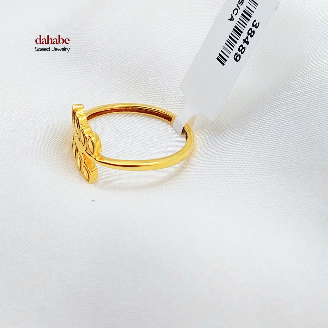 21K خاتم ورق الشجر-مجوهرات الشيخ سعيد-Saeed Jewelry 