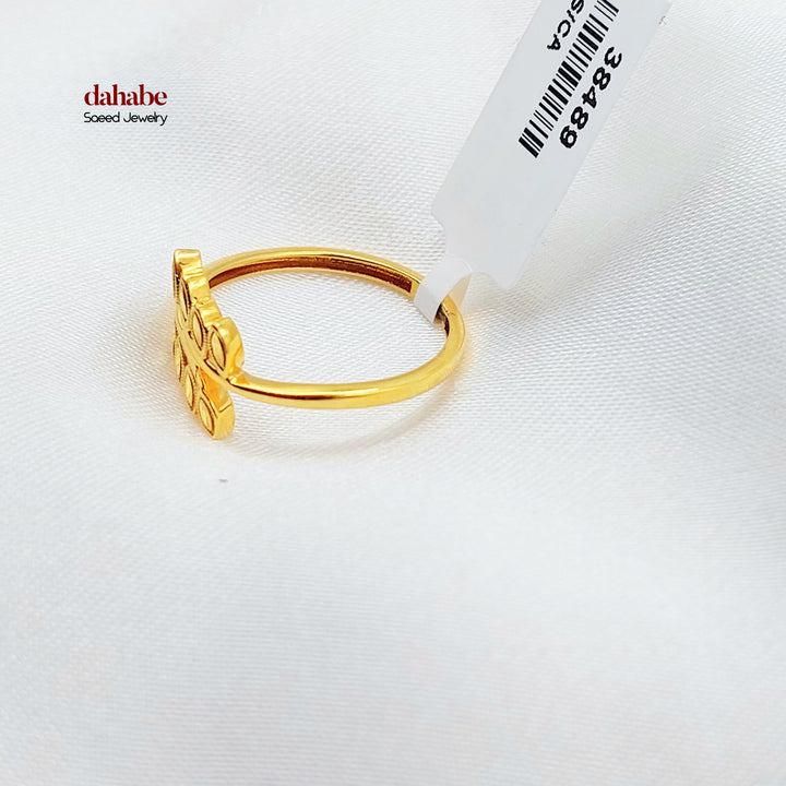 21K خاتم ورق الشجر-مجوهرات الشيخ سعيد-Saeed Jewelry 