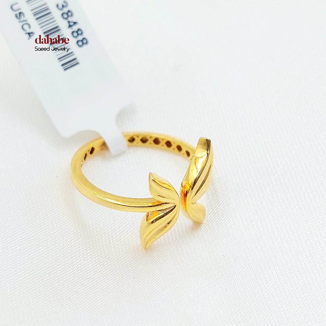 21K خاتم ورق الشجر-مجوهرات الشيخ سعيد-Saeed Jewelry 