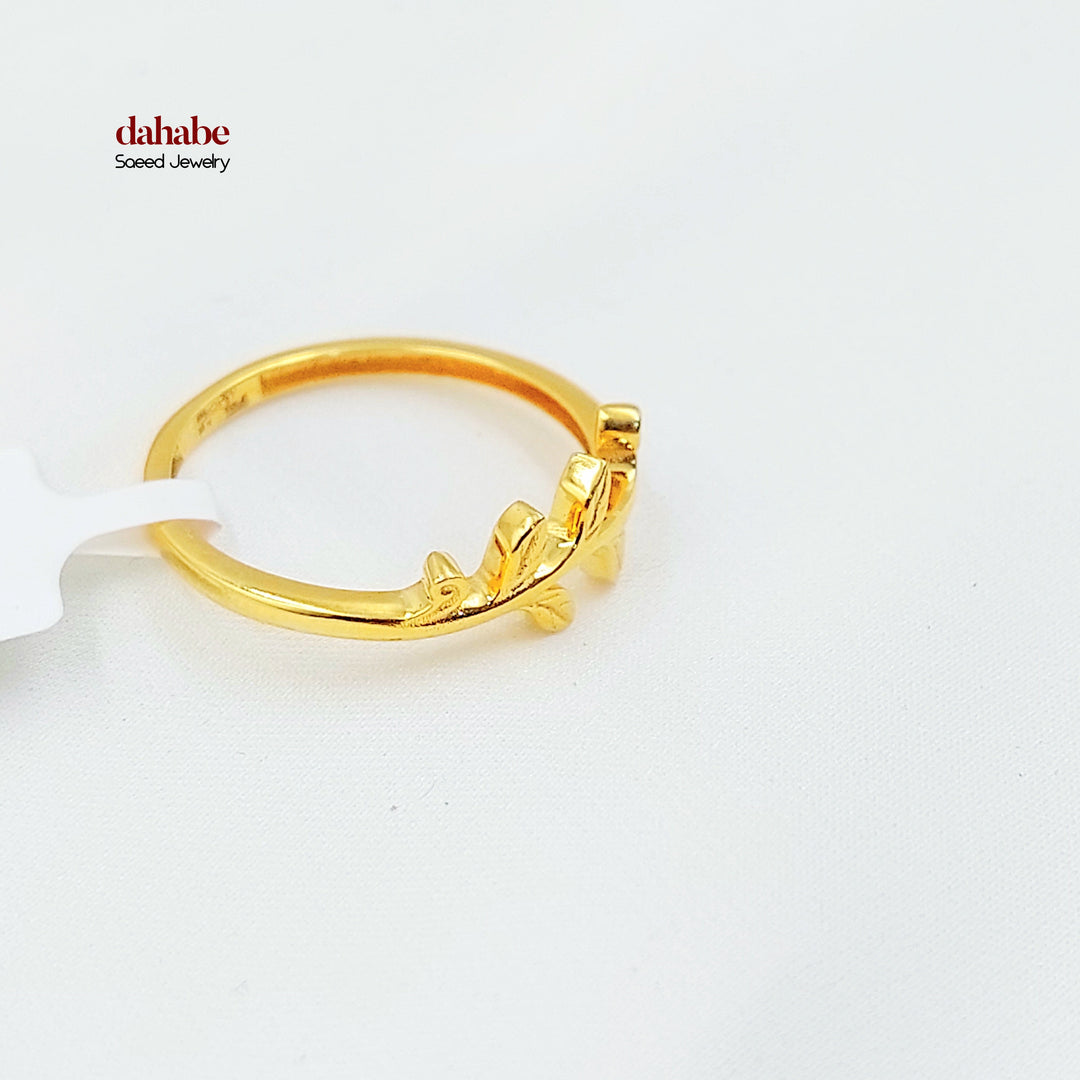 21K خاتم ورق الشجر-مجوهرات الشيخ سعيد-Saeed Jewelry 
