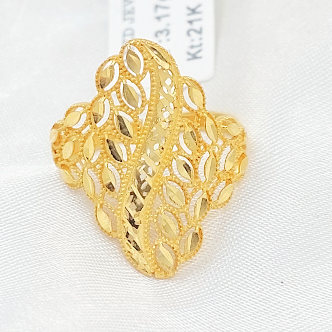21K خاتم ورق الشجر-مجوهرات الشيخ سعيد-Saeed Jewelry 