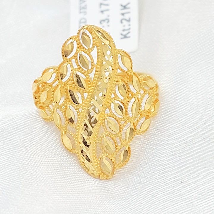 21K خاتم ورق الشجر-مجوهرات الشيخ سعيد-Saeed Jewelry 