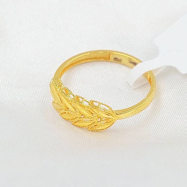 21K خاتم ورق الشجر-مجوهرات الشيخ سعيد-Saeed Jewelry 