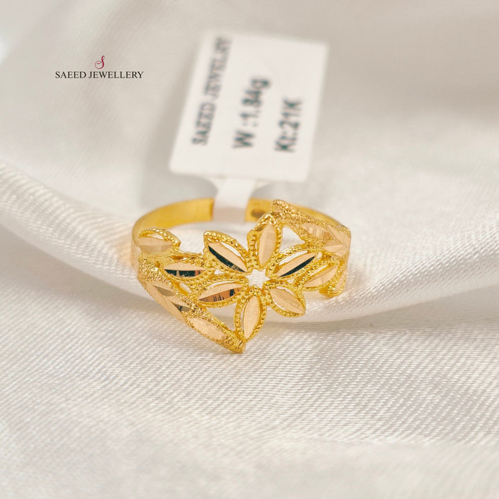 21K خاتم ورق الشجر-مجوهرات الشيخ سعيد-Saeed Jewelry 