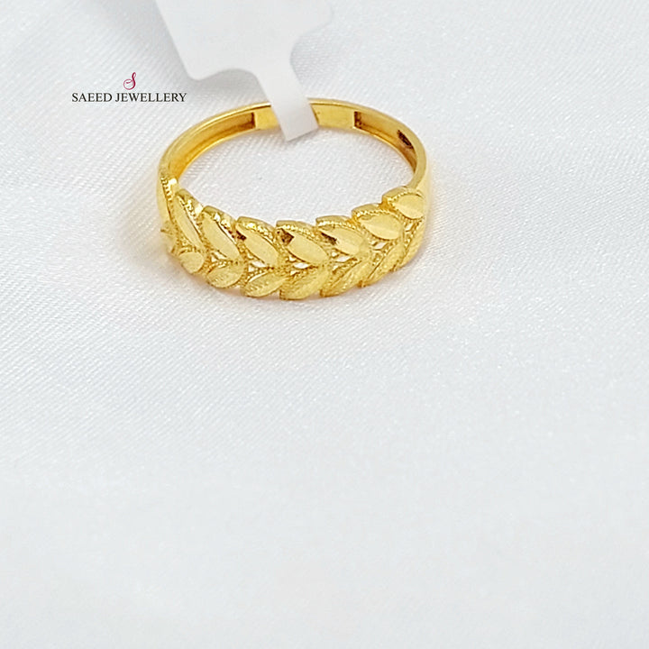 21K خاتم ورق الشجر-مجوهرات الشيخ سعيد-Saeed Jewelry 
