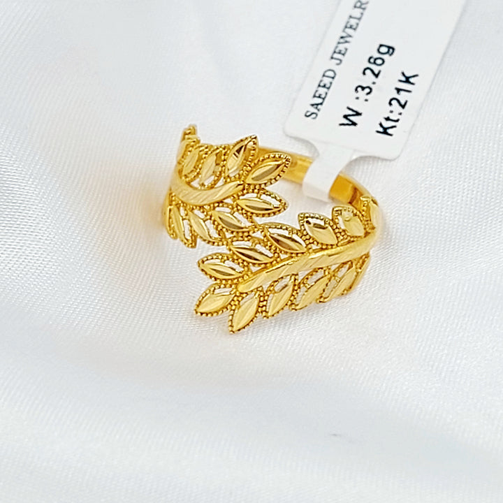 21K خاتم ورق الشجر-مجوهرات الشيخ سعيد-Saeed Jewelry 