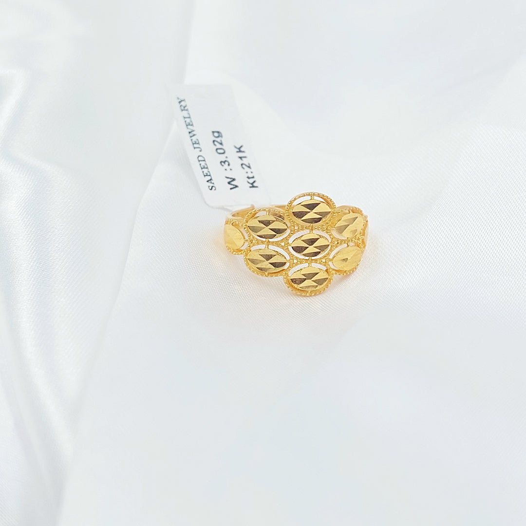 21K خاتم ورق الشجر-مجوهرات الشيخ سعيد-Saeed Jewelry 