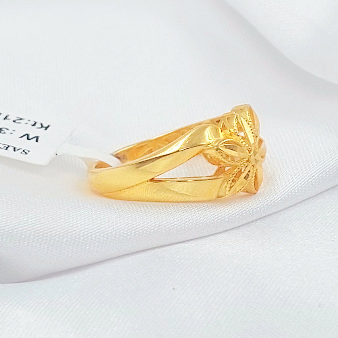 21K خاتم ورق الشجر-مجوهرات الشيخ سعيد-Saeed Jewelry 