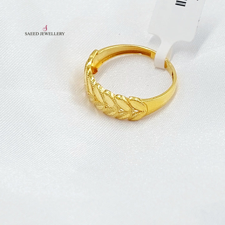 21K خاتم ورق الشجر-مجوهرات الشيخ سعيد-Saeed Jewelry 