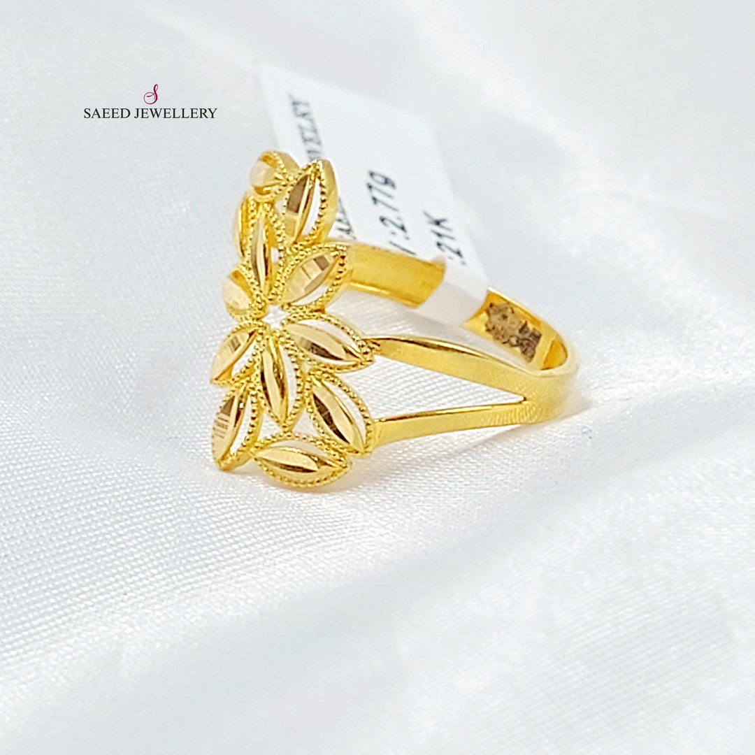 21K خاتم ورق الشجر-مجوهرات الشيخ سعيد-Saeed Jewelry 