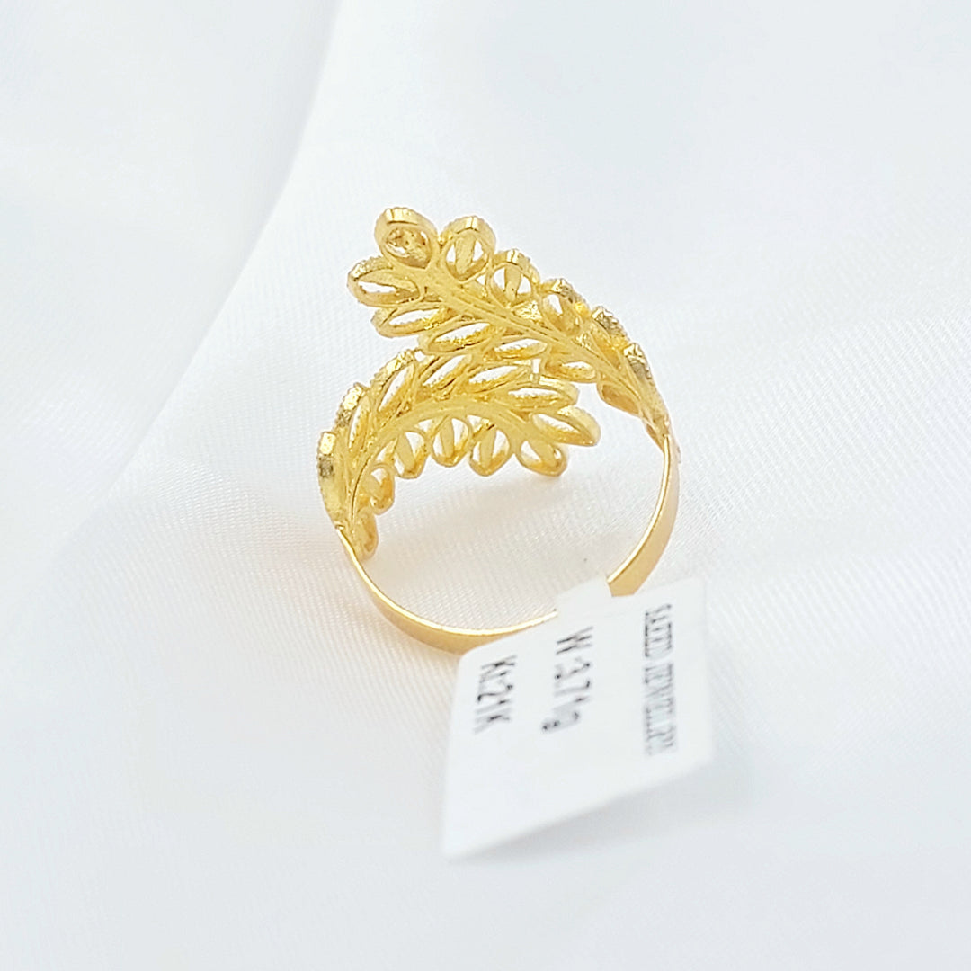 21K خاتم ورق الشجر-مجوهرات الشيخ سعيد-Saeed Jewelry 