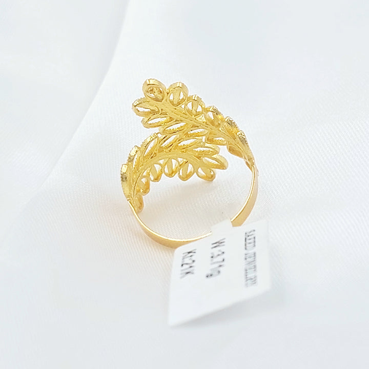 21K خاتم ورق الشجر-مجوهرات الشيخ سعيد-Saeed Jewelry 